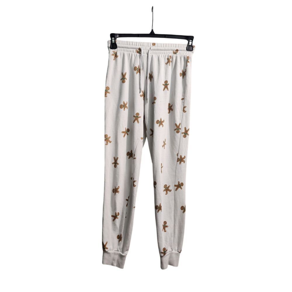 Forever 21 Gingerbread Man Print Jogger Sweatpants Cozy Holiday Loungewear XS